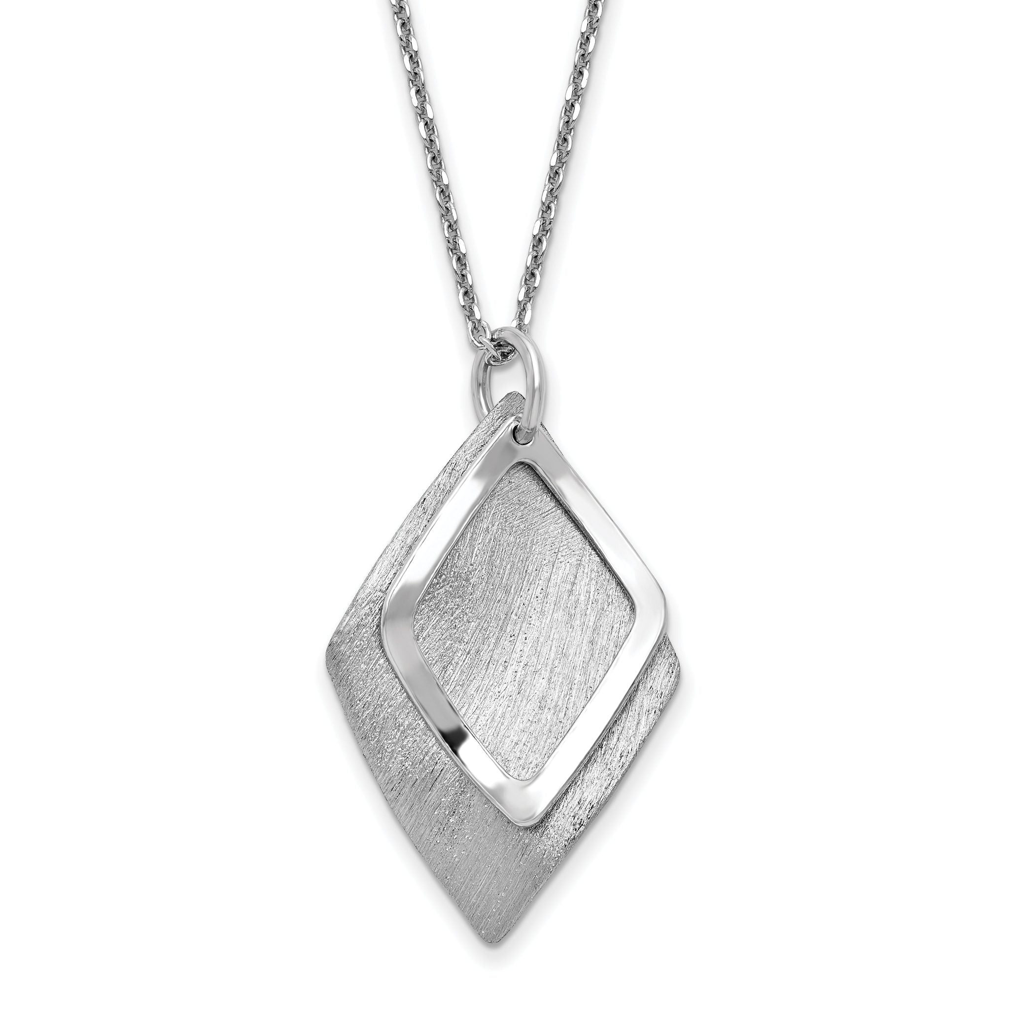 Radiant Essence SS  Rhodium-Rhodium-Plated Brushed w/ 1.5in ext. Necklace Main image