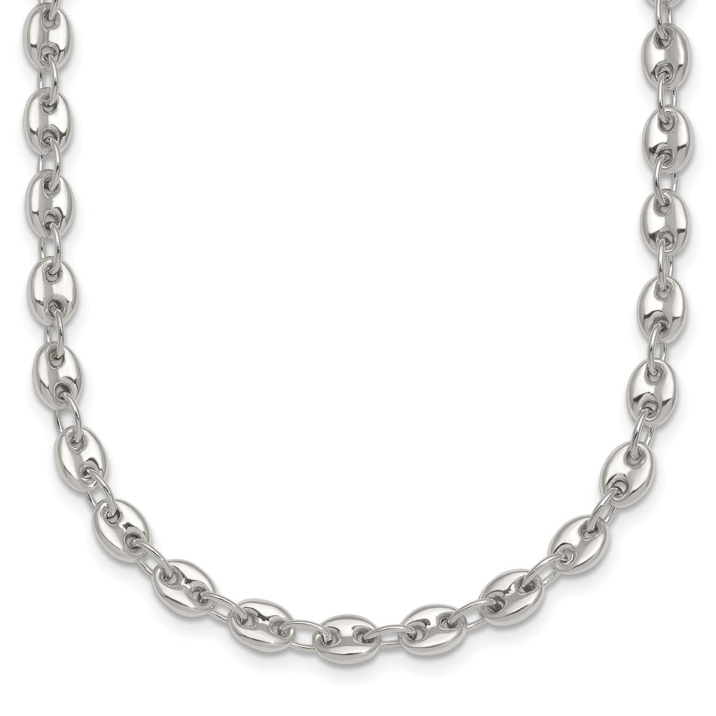 Sterling Silver Polished 4.8mm Puffed Mariner/Anchor Link 18 Inch Necklace