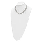 Laser-Cut Polished Necklace in Stainless Steel, 17in