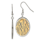 Stainless Steel Multi-Color Polished Oval Drop Dangle Earrings for Women