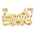 10KY Diamond-cut with Heart Name Plate