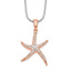 Rose Gold-Plated Sterling Silver CZ Starfish Necklace with Elegant Charm