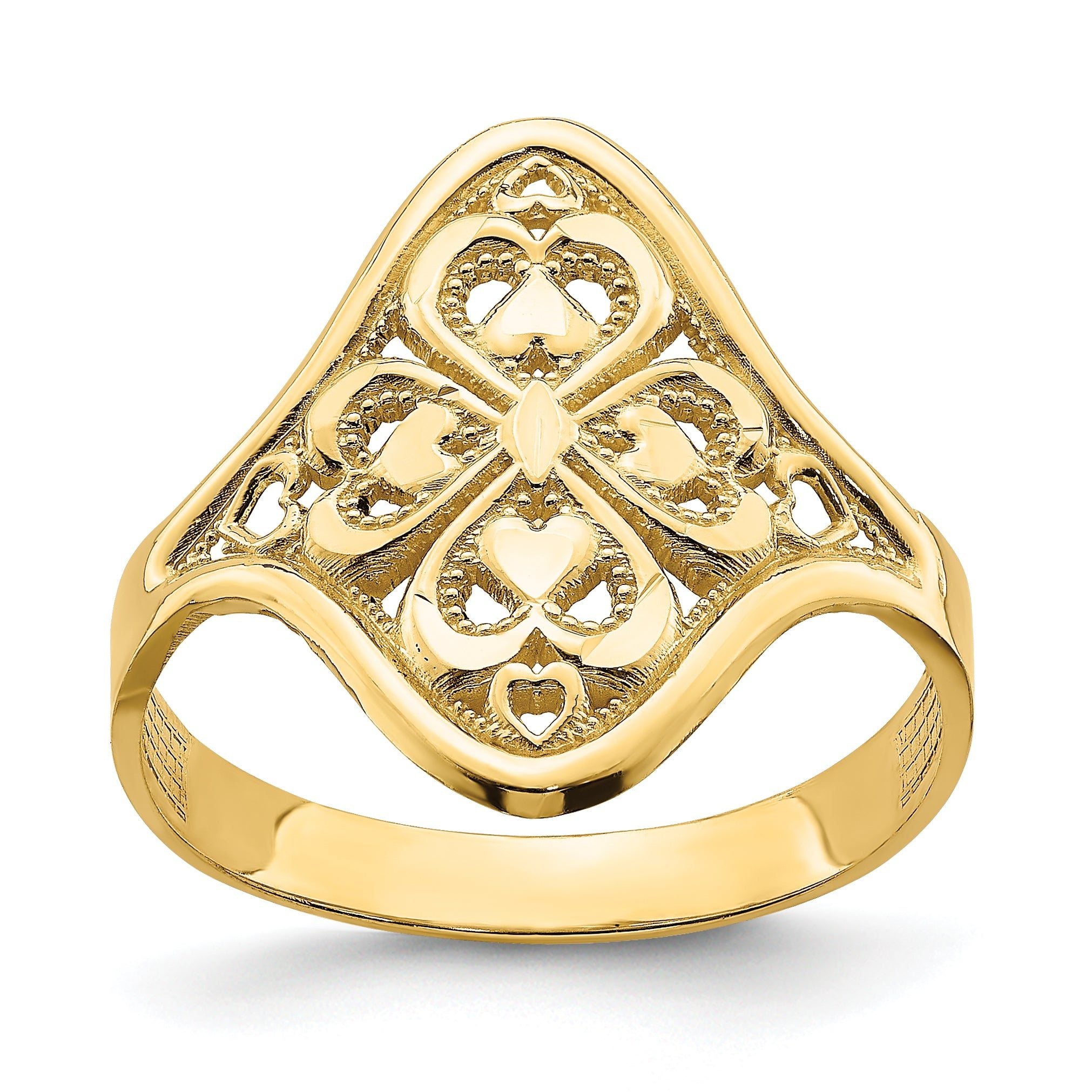 14k Diamond-cut Filigree Ring Main image