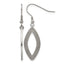 Stainless Steel Polished & Laser Design Oval Drop Dangle Earrings for Women