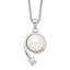 Sophia Jewelers Sterling Silver Pearl and CZ Pendant Necklace with Rhodium Polish