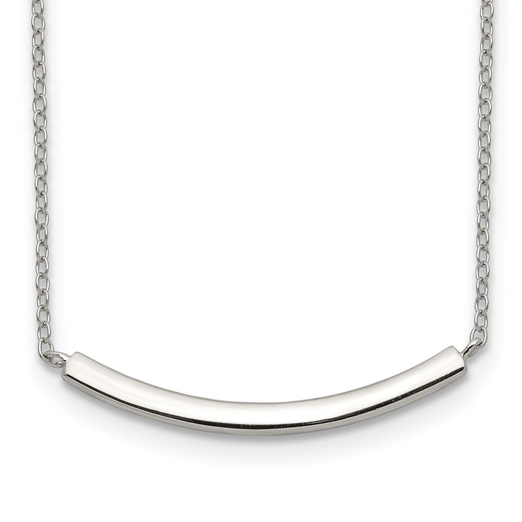 Sterling Silver Rhodium-plated With 2in ext. Bar Necklace Main image