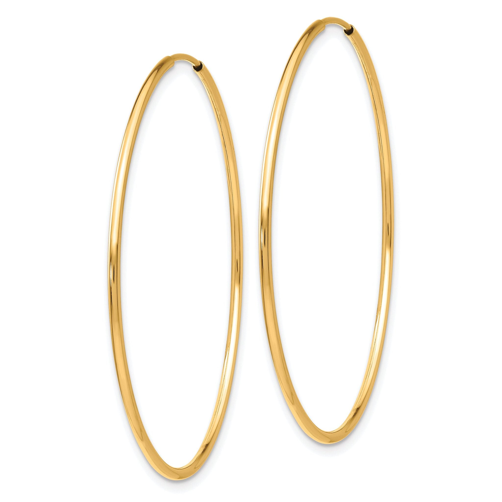 10K Gold Polished Endless Hoop Earrings for Women 40mm Hollow Design Secondary image