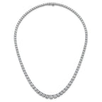 14k White Gold 28 1/2 carat Lab Grown Diamond VS+ F+ Complete Round 18 inch Graduated Tennis Necklace