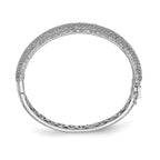 Sterling Shimmer Sterling Silver Rhodium-plated 568 Stone CZ PavÃÂ¢Ã¢âÂ¬ÃÂ¡ Hinged Bangle