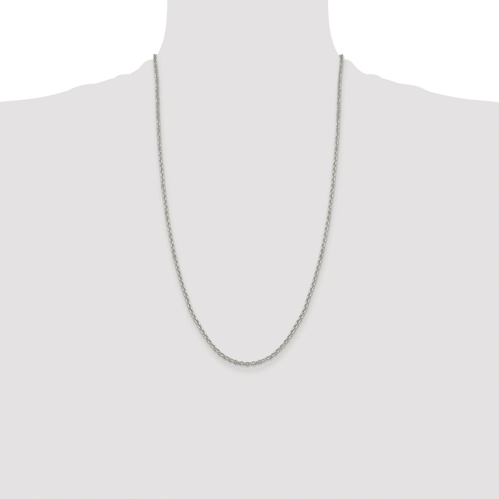 Diamond-Cut Rolo Cable Chain in Sterling Silver