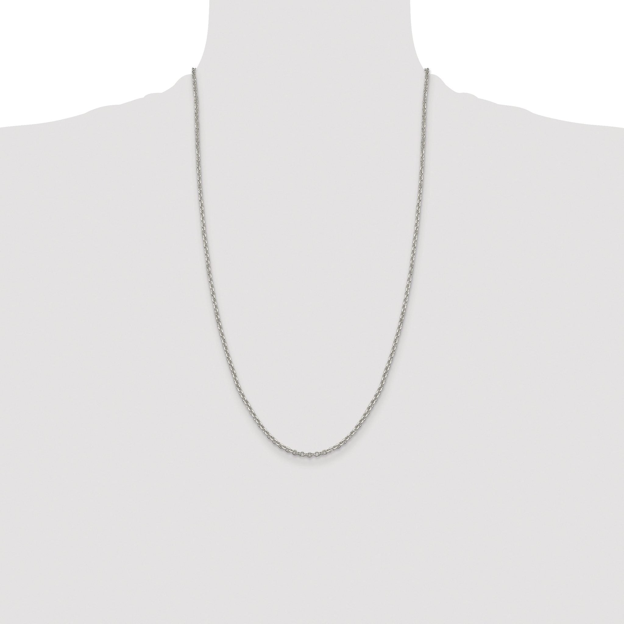 Diamond-Cut Rolo Cable Chain in Sterling Silver