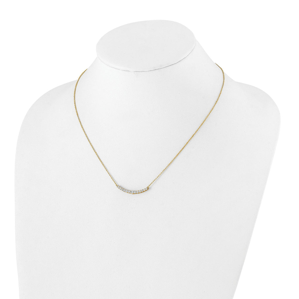 14k 1/2 carat Lab Grown Diamond VS+ F+ Complete 18 inch Fashion Bar Necklace
