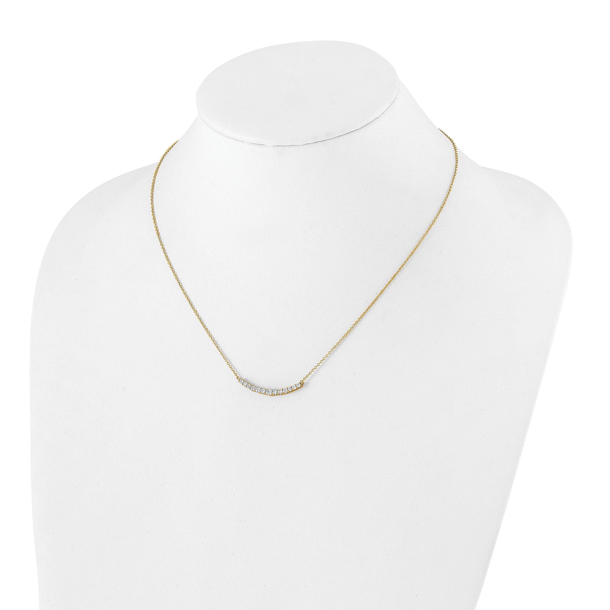 14k 1/2 carat Lab Grown Diamond VS+ F+ Complete 18 inch Fashion Bar Necklace
