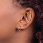 14K White Gold Polished Infinity Post Earrings
