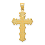 14K Gold Passion Cross Pendant, Reversible Design, 36mm Elegant Charm
