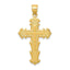 14K Gold Passion Cross Pendant, Reversible Design, 36mm Elegant Charm