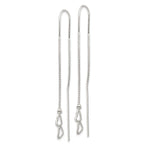 Double Heart Threader Earrings in Sterling Silver