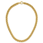 14K Polished and Textured Fancy Link Necklace