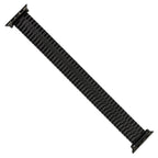 for Apple 38/40mm Smart Watch Mens Long Black Stainless Steel 7.5 inch Expansion Watch Band with Black Adapters