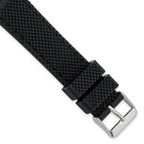 Textured Silicone Watch Band in Black, 22mm