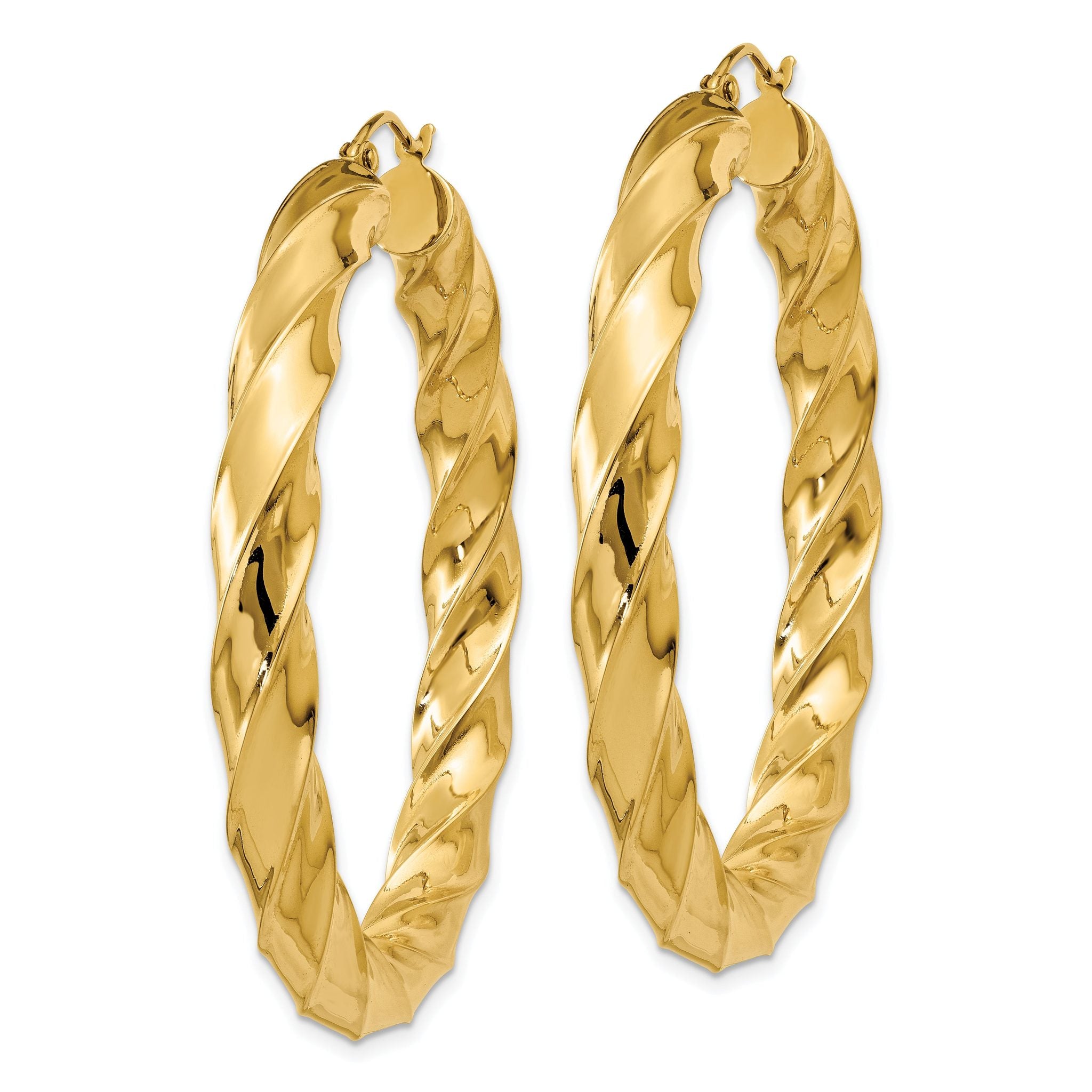 14k Polished 5.0mm Twisted Hoop Earrings Secondary image