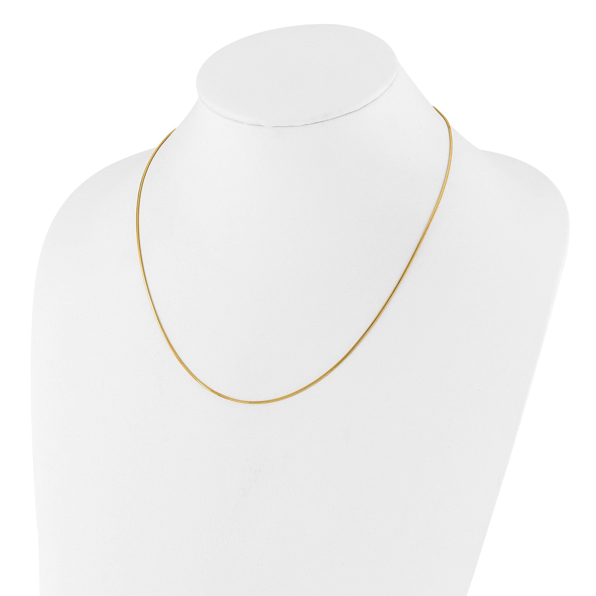 Sterling Silver Gold-plated Adjustable 1mm D/C Square Snake Chain