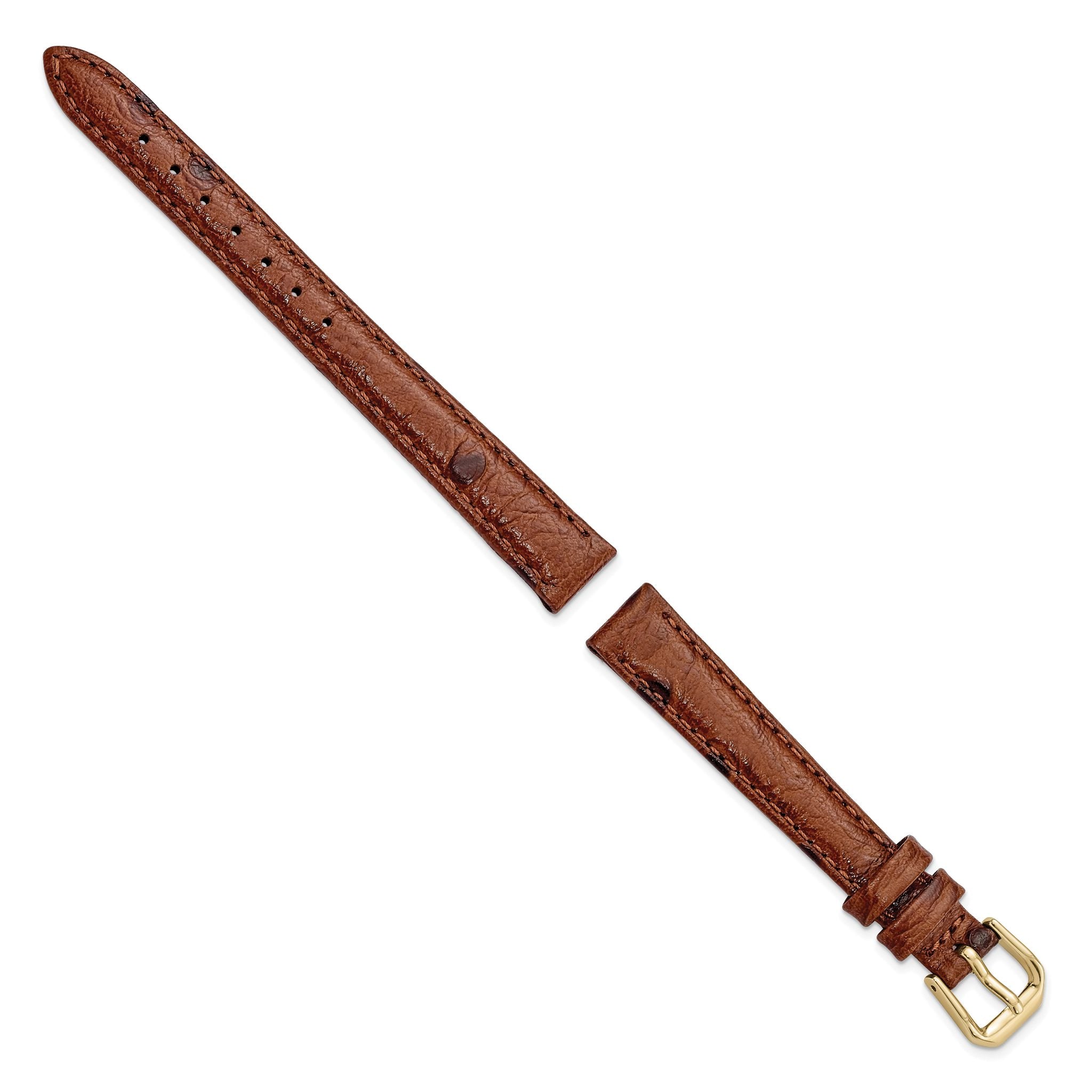 Havana Ostrich Grain Leather Watch Band, 19mm Secondary image