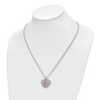 Chisel Stainless Steel Polished with Red Enamel Heart Medical ID Pendant on a 22 inch Ball Chain Necklace
