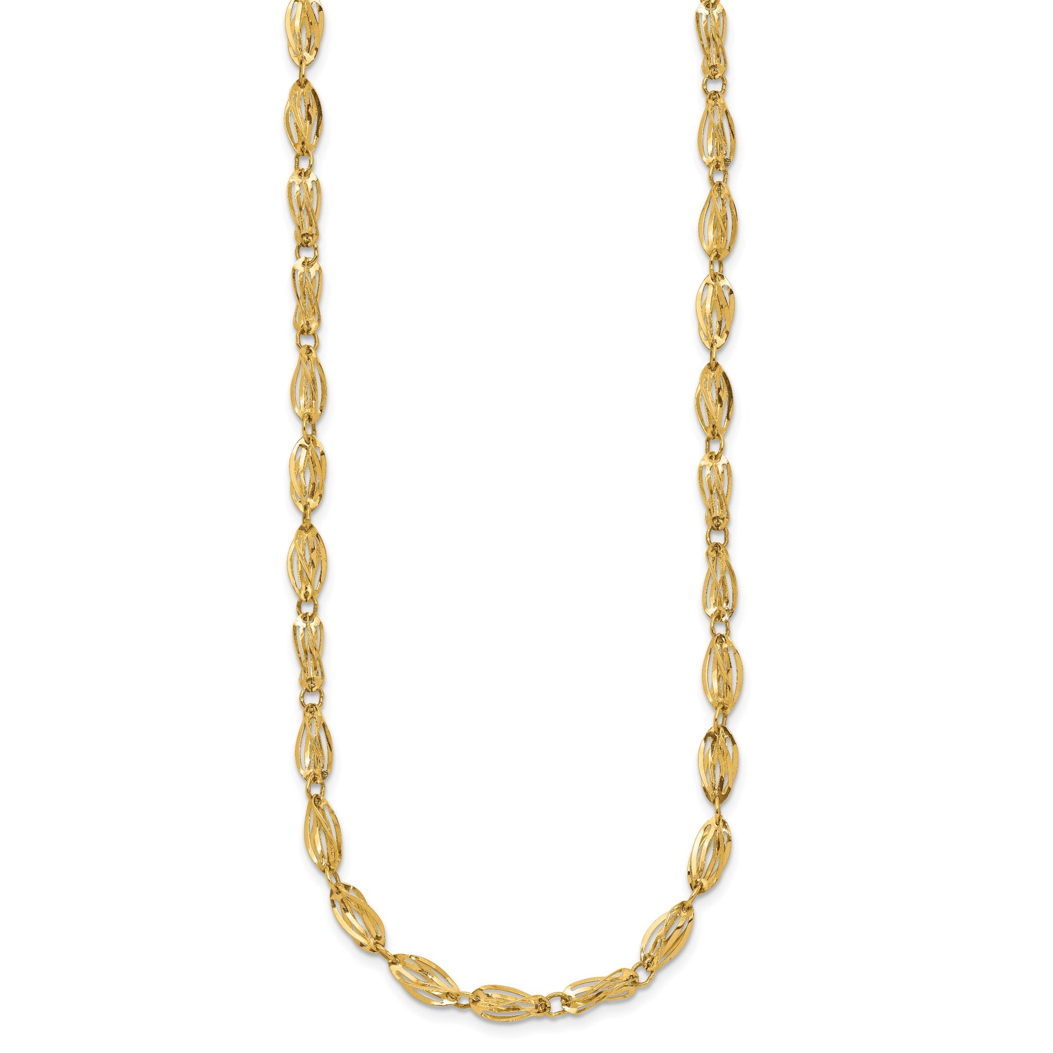 Sophia Jewelers 14K Gold Fancy Link Necklace Polished Elegant Design Secondary image