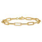 14K Polished Fancy Link with 1in ext Bracelet