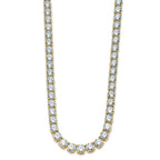 14k 91 carat Lab Grown Diamond VS+ F+ Complete Round 24 inch Straight Tennis Necklace