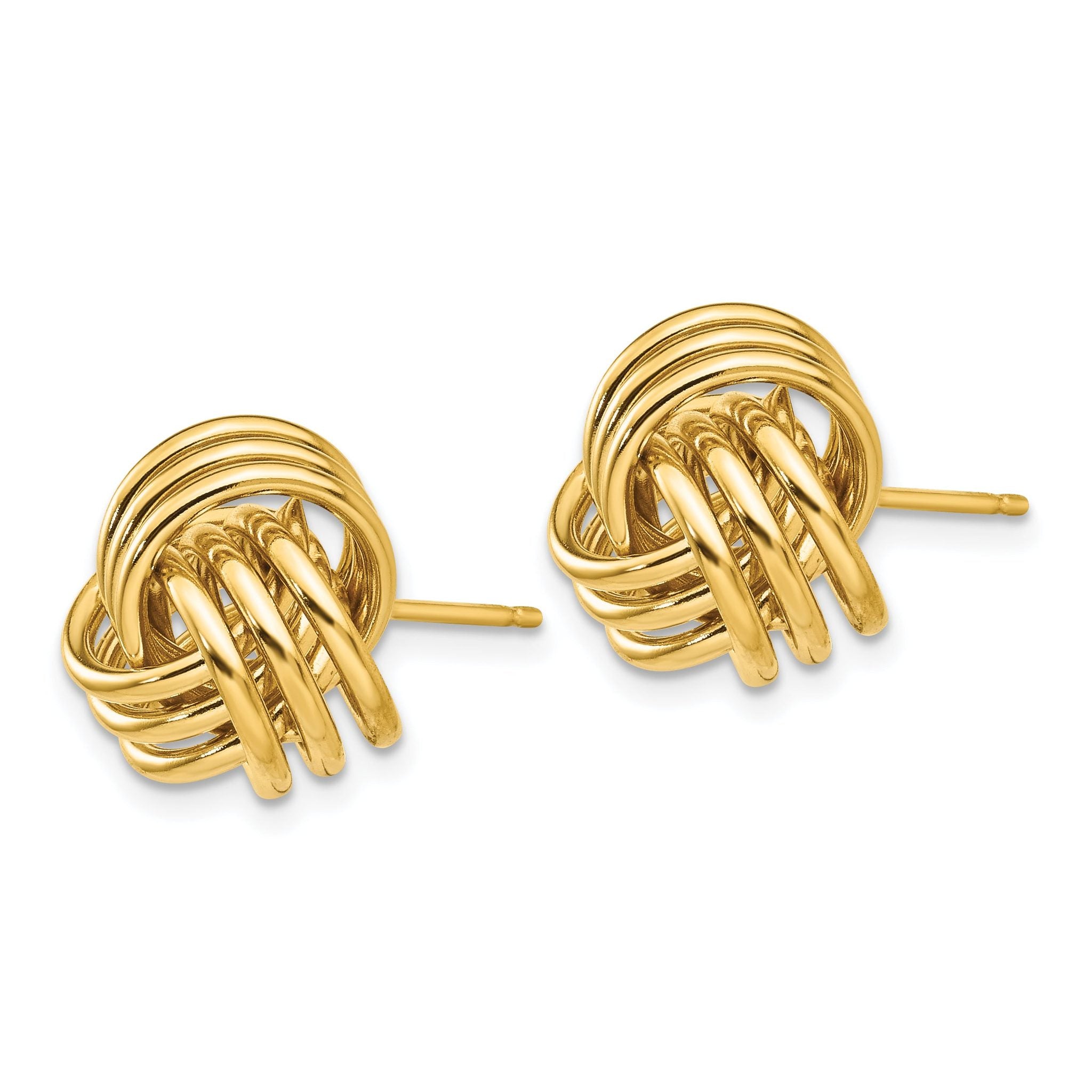14K Gold Polished Triple Knot Love Knot Earrings for Women Secondary image