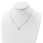 Sterling Silver Gold-plated Polished CZ 18in With 2in ext. Necklace