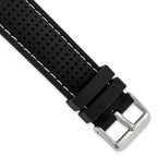 Ventilated Silicone Watch Band in Black, 22mm