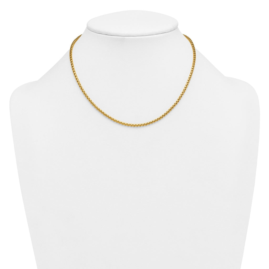 14K Gold Filled Round Venetian Box Chain Necklace in 2.6mm Width