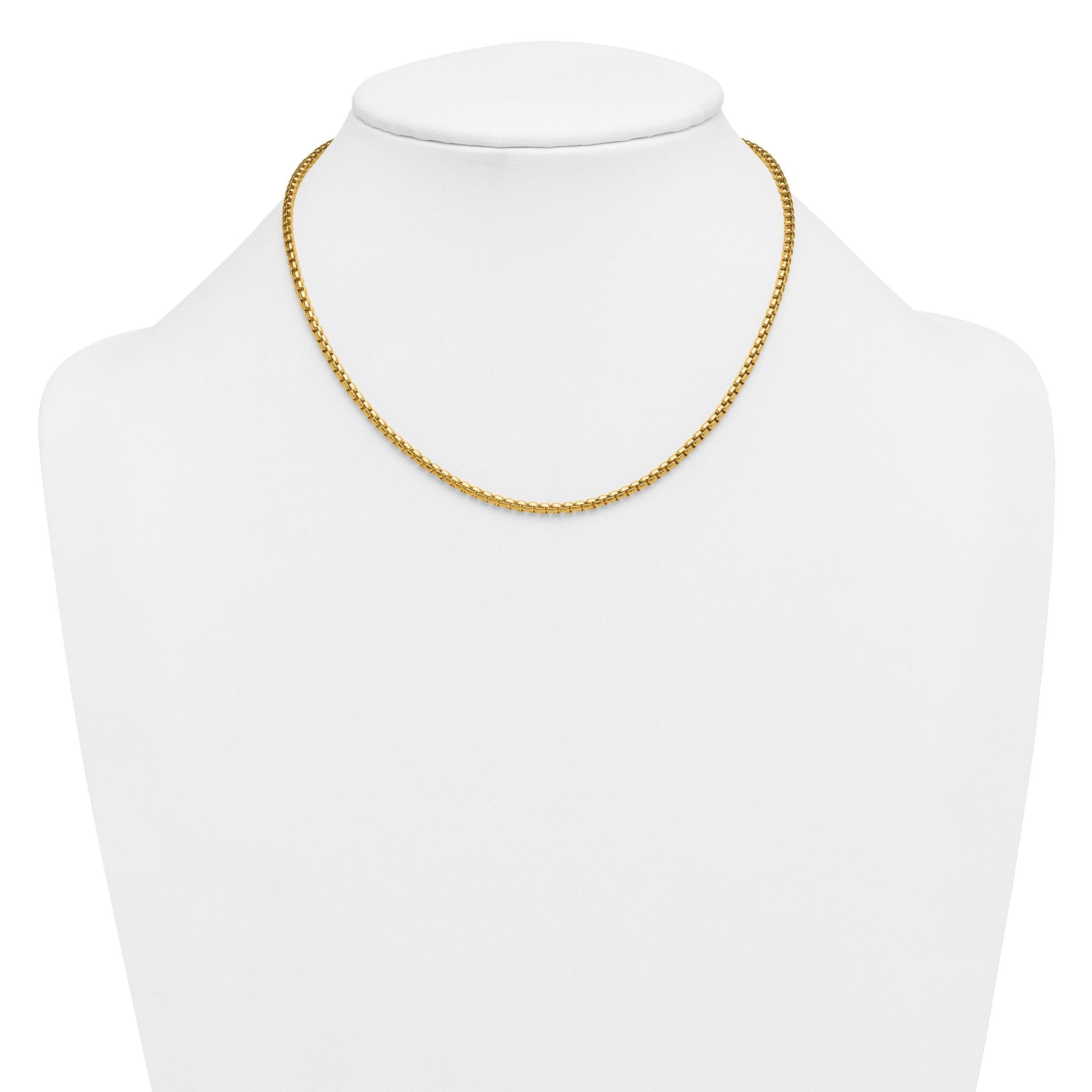 14K Gold Filled Round Venetian Box Chain Necklace in 2.6mm Width
