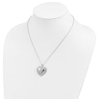 Sentimental Expressions Sterling Silver Rhodium-plated Antiqued With Me Always 18in Heart Necklace