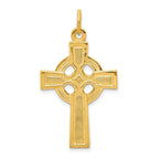 Sterling Silver 24K Gold-Plated Celtic Cross Pendant Polished Elegance