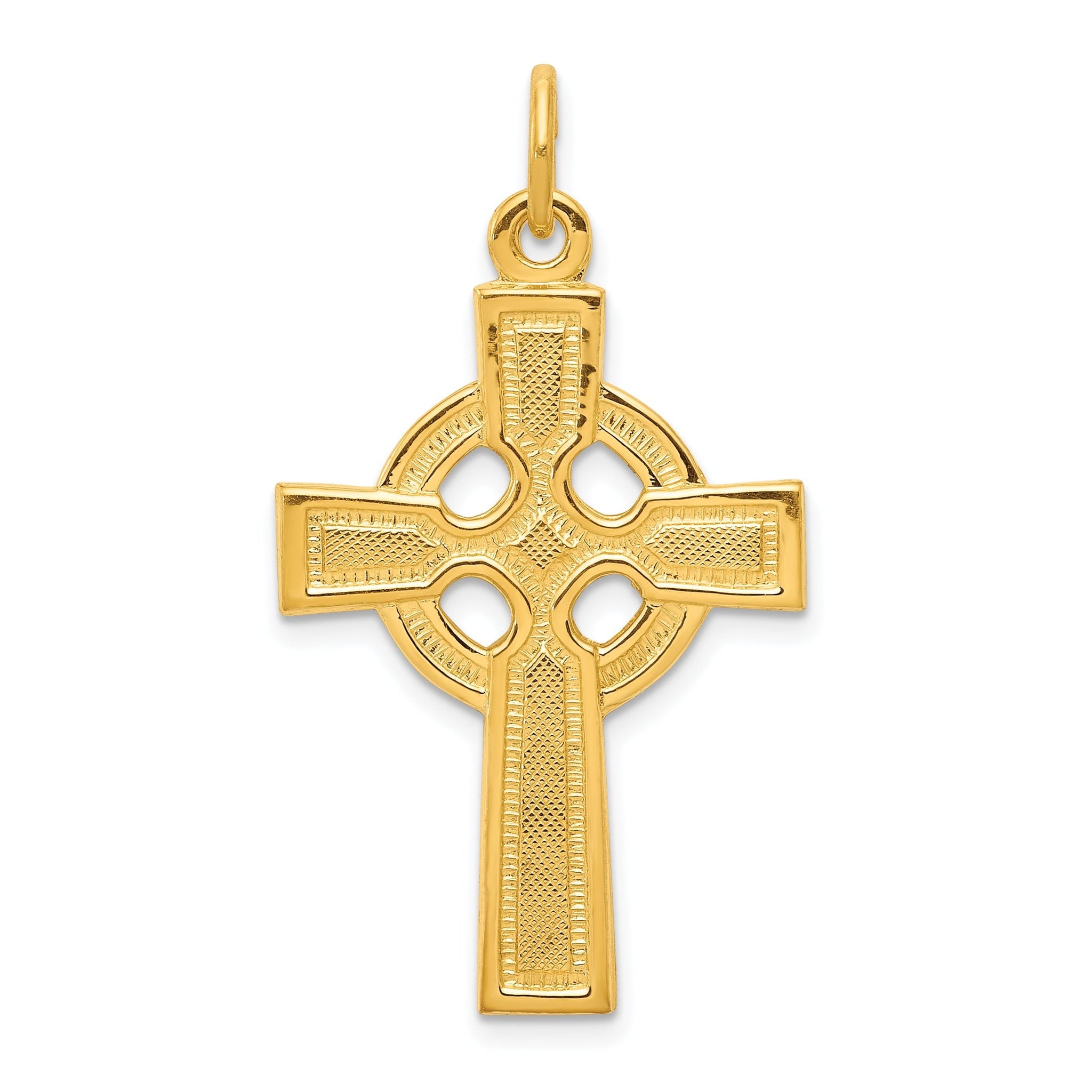 Sterling Silver 24K Gold-Plated Celtic Cross Pendant Polished Elegance