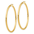 10k Polished 3mm Lightweight Tube Hoop Earrings