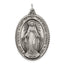 Sterling Silver 925 Antiqued Miraculous Medal Pendant Solid Vintage Design