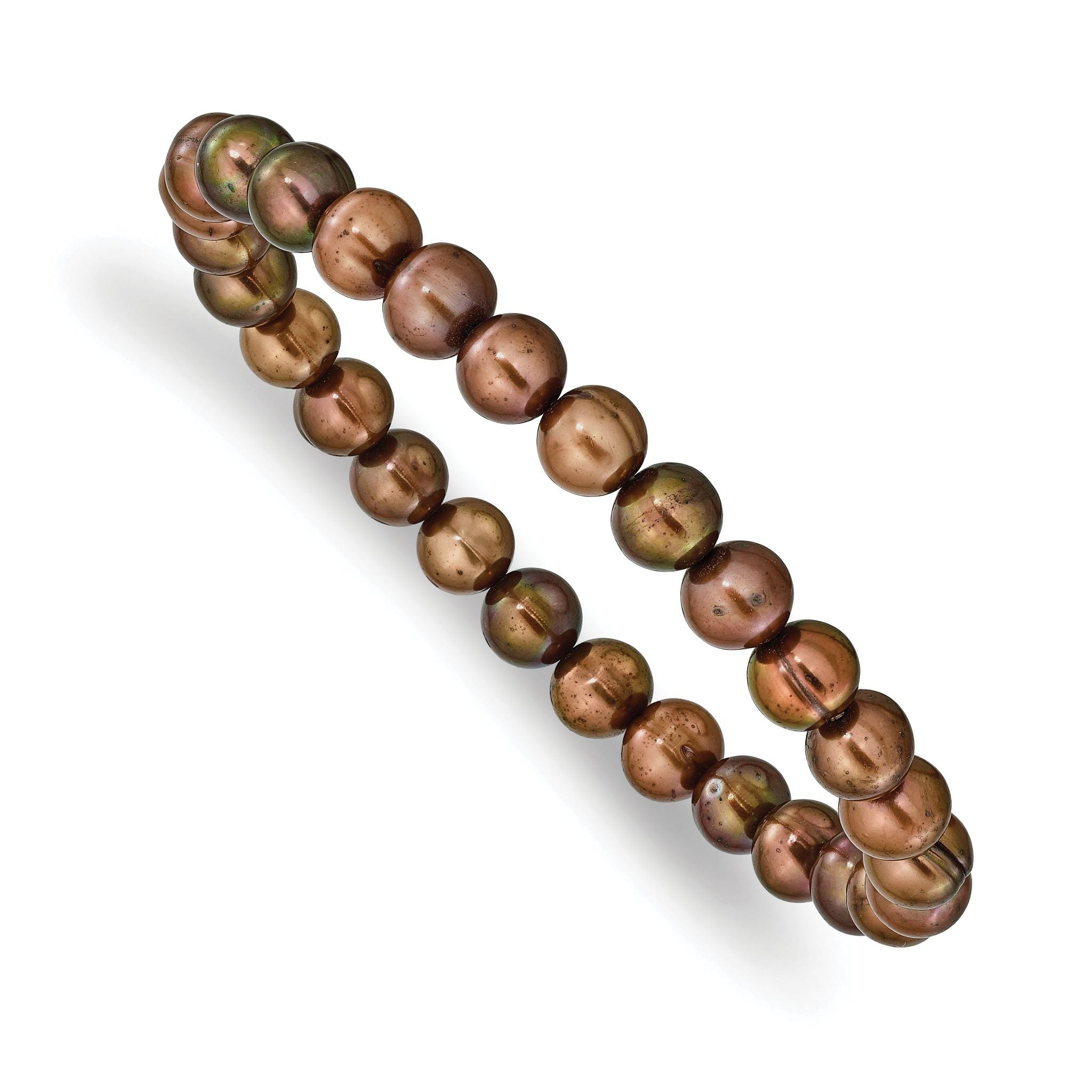6-7mm Brown Semi-round Freshwater Cultured Pearl Stretch Bracelet Main image
