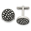 Stainless Steel Antiqued & Polished Circle Cuff Links