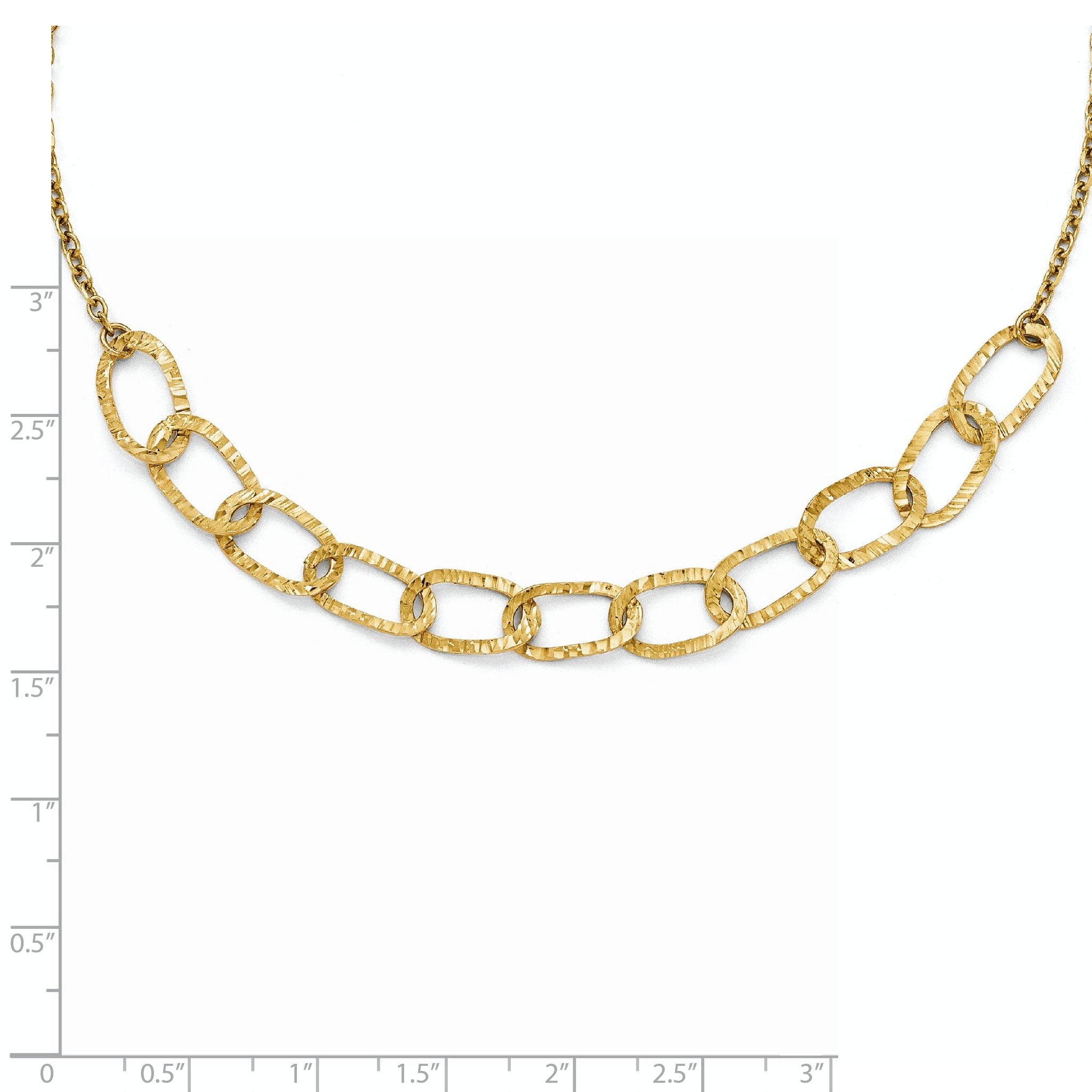 14K Gold Polished Diamond-Cut Curb Necklace with Lifetime Warranty