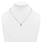 14k White Gold 2 1/2 carat Lab Grown Diamond VS+ F+ Radiant Complete 18 inch Four Prong Pendant Necklace