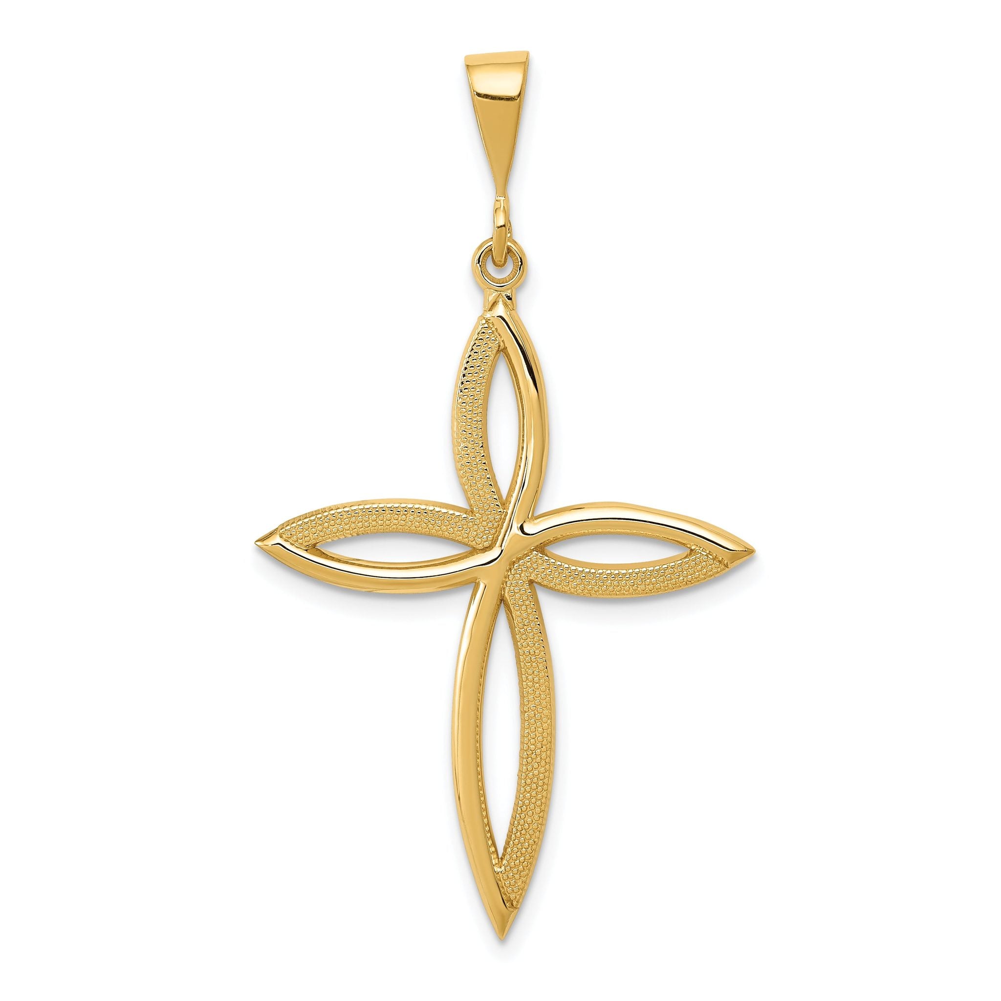 Sophia Jewelers 14K Gold Passion Cross Pendant Elegant Design