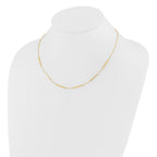 10K Polished 6 Bar Stations 16in with 1.5in ext Necklace