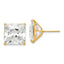 14k 12mm Square CZ Post Earrings