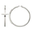 Stainless Steel Polished Cross Hoop Earrings for Women