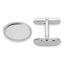 Rhodium-Plated Polished Oval Engravable Cuff Links by Kelly Waters